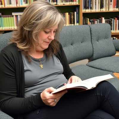 person reading a book