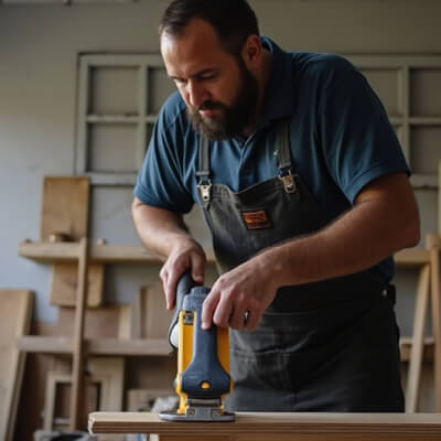 person doing woodworking